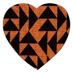 Brown Triangles Background Jigsaw Puzzle (Heart)