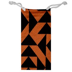 Brown Triangles Background Jewelry Bag