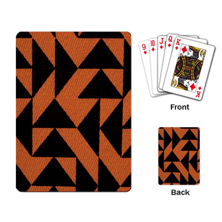 Brown Triangles Background Playing Card