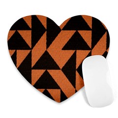 Brown Triangles Background Heart Mousepads