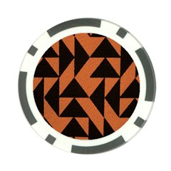 Brown Triangles Background Poker Chip Card Guard by Simbadda