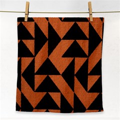 Brown Triangles Background Face Towel by Simbadda