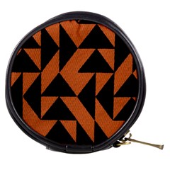 Brown Triangles Background Mini Makeup Bags