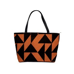 Brown Triangles Background Shoulder Handbags