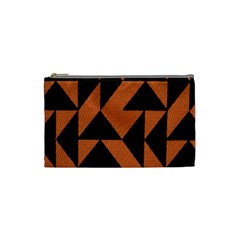 Brown Triangles Background Cosmetic Bag (Small) 