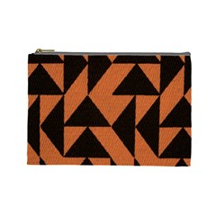 Brown Triangles Background Cosmetic Bag (Large) 