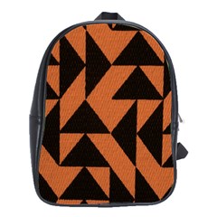 Brown Triangles Background School Bags(Large) 