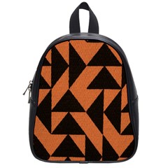 Brown Triangles Background School Bags (small)  by Simbadda