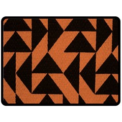 Brown Triangles Background Fleece Blanket (large)  by Simbadda