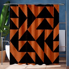 Brown Triangles Background Shower Curtain 60  x 72  (Medium) 