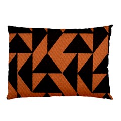 Brown Triangles Background Pillow Case (two Sides) by Simbadda