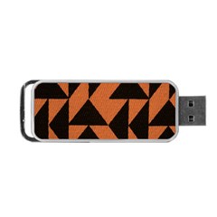 Brown Triangles Background Portable Usb Flash (one Side) by Simbadda