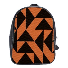 Brown Triangles Background School Bags (XL) 