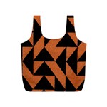 Brown Triangles Background Full Print Recycle Bags (S)  Front