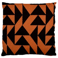 Brown Triangles Background Large Flano Cushion Case (Two Sides)