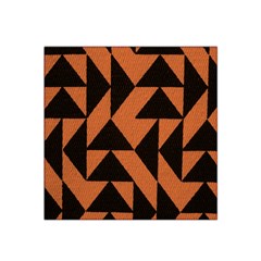 Brown Triangles Background Satin Bandana Scarf by Simbadda