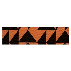 Brown Triangles Background Satin Scarf (oblong) by Simbadda