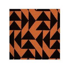 Brown Triangles Background Small Satin Scarf (square) by Simbadda