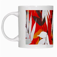 Leaves Pattern Background Pattern White Mugs by Simbadda