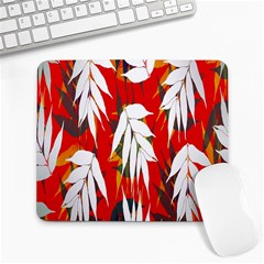 Leaves Pattern Background Pattern Large Mousepads by Simbadda