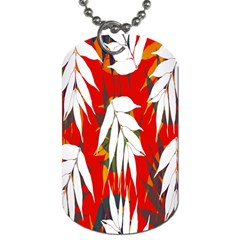 Leaves Pattern Background Pattern Dog Tag (two Sides) by Simbadda