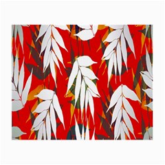 Leaves Pattern Background Pattern Small Glasses Cloth (2-side) by Simbadda