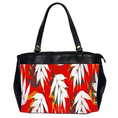 Leaves Pattern Background Pattern Office Handbags (2 Sides)  by Simbadda