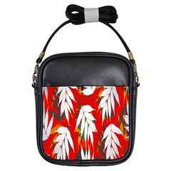 Leaves Pattern Background Pattern Girls Sling Bags by Simbadda