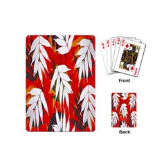 Leaves Pattern Background Pattern Playing Cards (mini)  by Simbadda