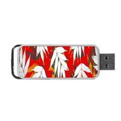 Leaves Pattern Background Pattern Portable Usb Flash (two Sides) by Simbadda