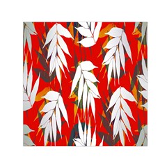 Leaves Pattern Background Pattern Small Satin Scarf (square) by Simbadda