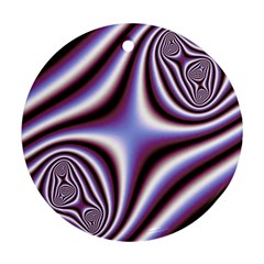 Fractal Background With Curves Created From Checkboard Ornament (round) by Simbadda