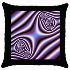 Fractal Background With Curves Created From Checkboard Throw Pillow Case (black) by Simbadda