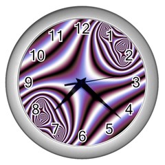 Fractal Background With Curves Created From Checkboard Wall Clocks (silver)  by Simbadda