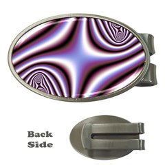 Fractal Background With Curves Created From Checkboard Money Clips (oval)  by Simbadda