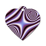 Fractal Background With Curves Created From Checkboard Dog Tag Heart (Two Sides) Front