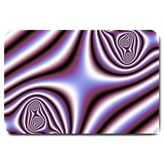 Fractal Background With Curves Created From Checkboard Large Doormat  by Simbadda