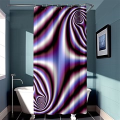 Fractal Background With Curves Created From Checkboard Shower Curtain 36  X 72  (stall)  by Simbadda