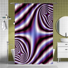 Fractal Background With Curves Created From Checkboard Shower Curtain 48  X 72  (small)  by Simbadda