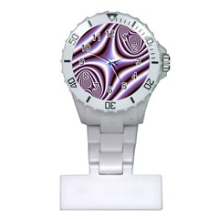 Fractal Background With Curves Created From Checkboard Plastic Nurses Watch by Simbadda