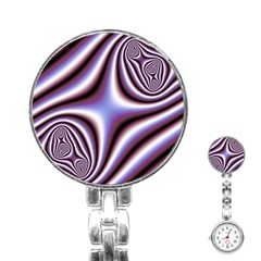 Fractal Background With Curves Created From Checkboard Stainless Steel Nurses Watch by Simbadda