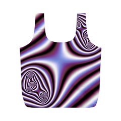 Fractal Background With Curves Created From Checkboard Full Print Recycle Bags (m)  by Simbadda