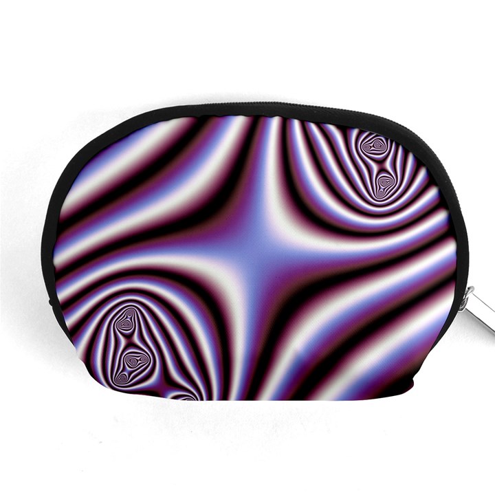 Fractal Background With Curves Created From Checkboard Accessory Pouches (Medium) 