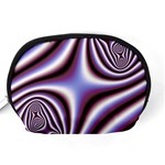 Fractal Background With Curves Created From Checkboard Accessory Pouches (Medium)  Back