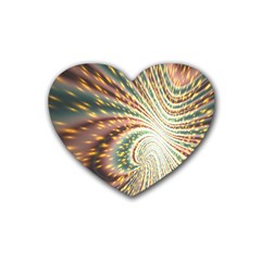 Vortex Glow Abstract Background Rubber Coaster (heart)  by Simbadda