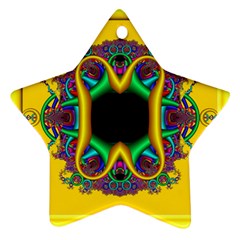 Fractal Rings In 3d Glass Frame Ornament (star) by Simbadda