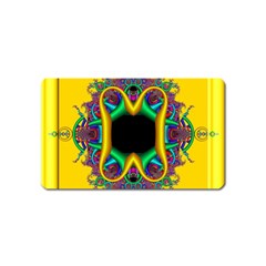 Fractal Rings In 3d Glass Frame Magnet (name Card) by Simbadda