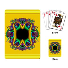 Fractal Rings In 3d Glass Frame Playing Card by Simbadda