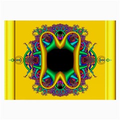 Fractal Rings In 3d Glass Frame Large Glasses Cloth by Simbadda