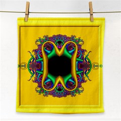 Fractal Rings In 3d Glass Frame Face Towel by Simbadda